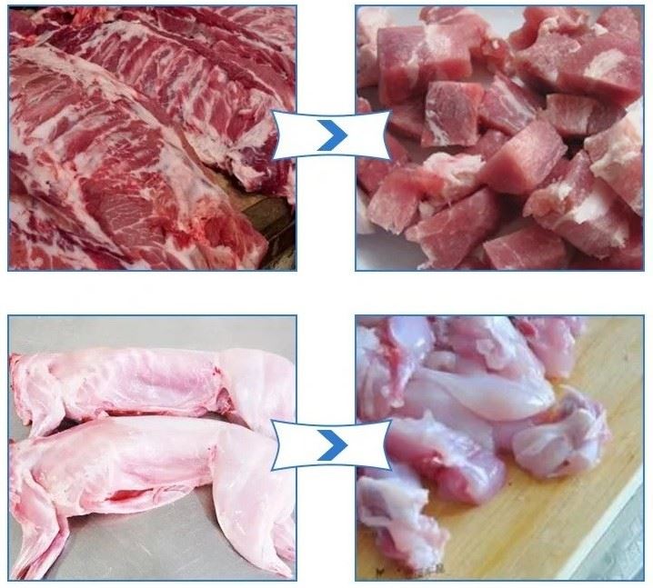 Frozen meat cutting machine